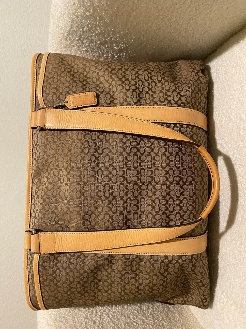 Coach Brown Signature Canvas Tote with Vachetta Tan Straps - Picture 4 of 6